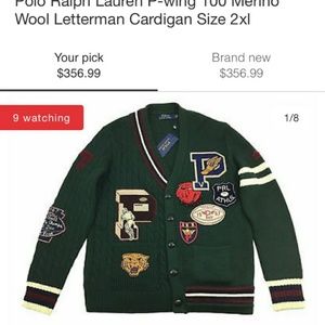 Merino wool letterman cardigan